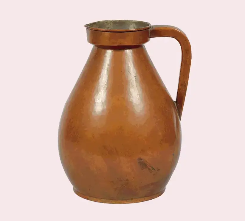 A simple brown ceramic jug.